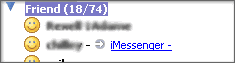 YM status showing iMessenger